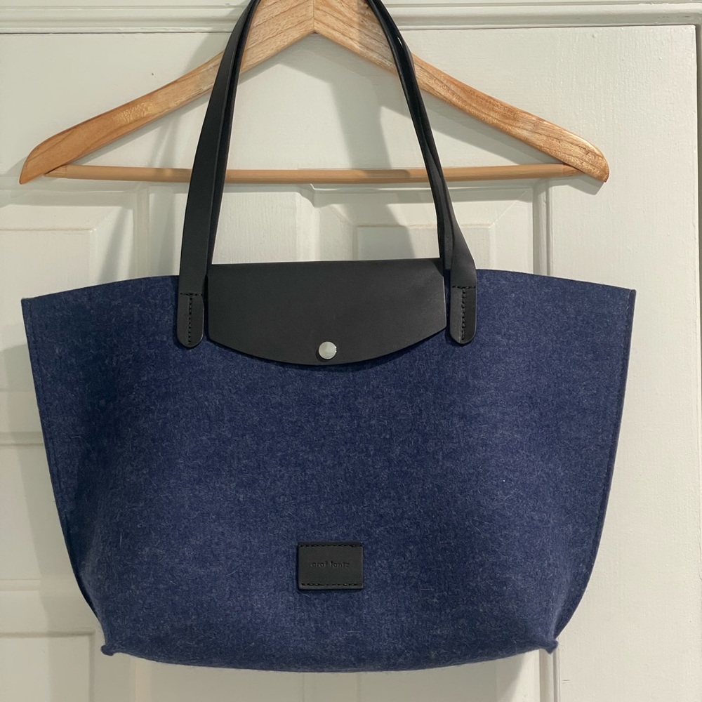 Graf Lantz Navy Wool Felt Tote Bag